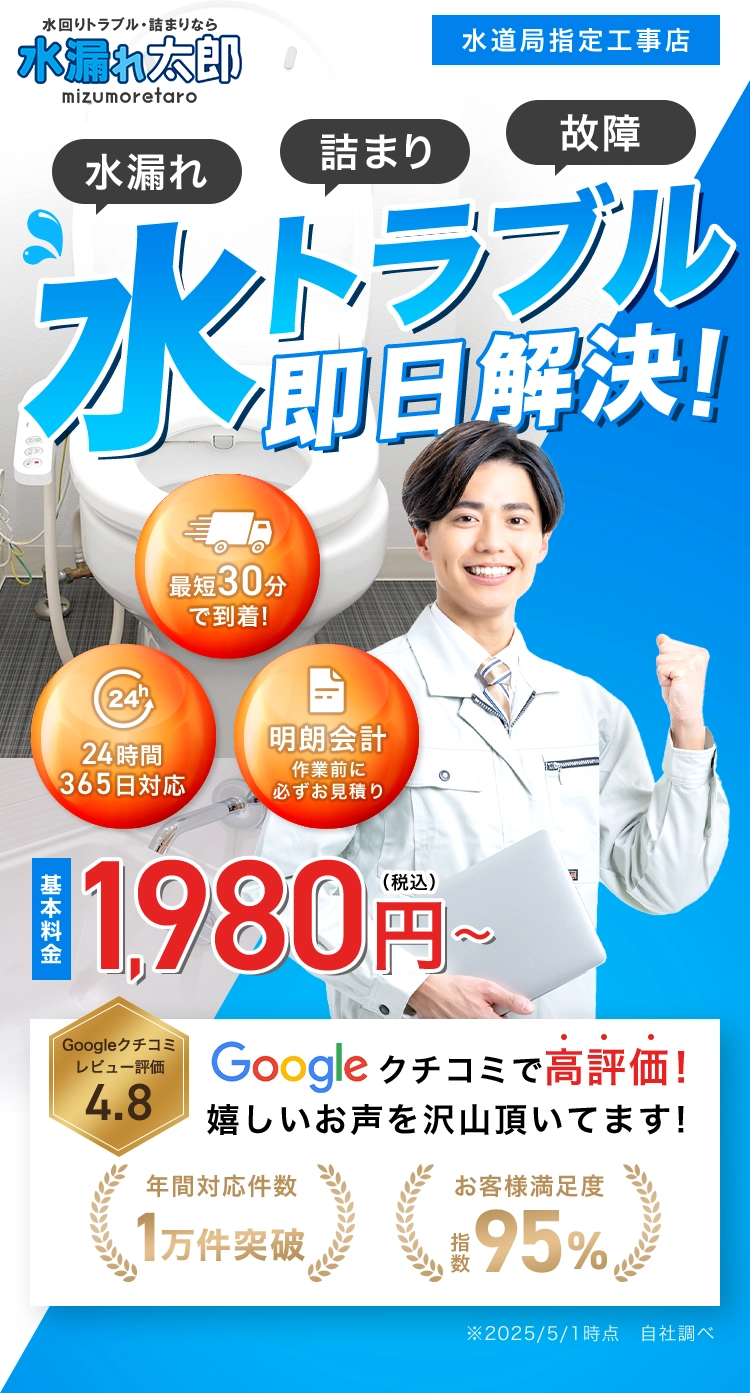 水漏れ 詰まり 故障 その水トラブル、すぐお電話を